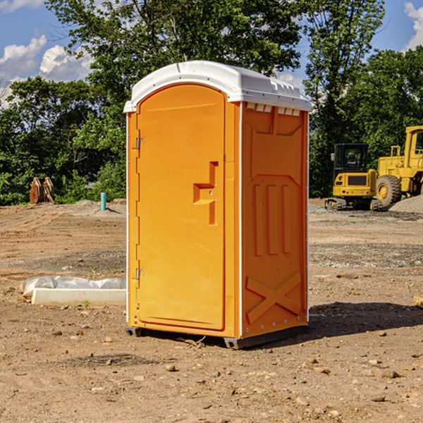 how often are the portable restrooms cleaned and serviced during a rental period in Caroga